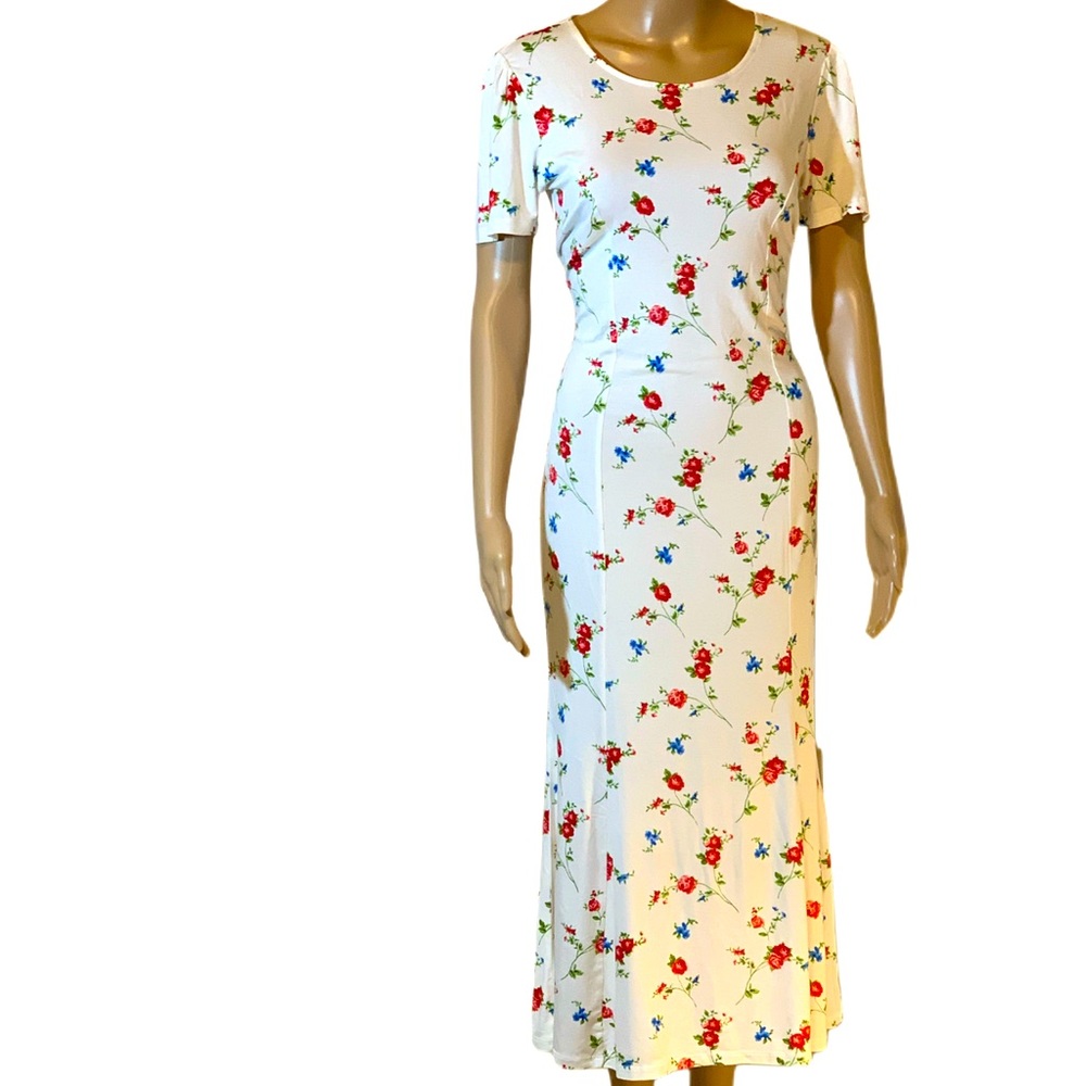 White Floral Forever 21 Maxi Dress Large